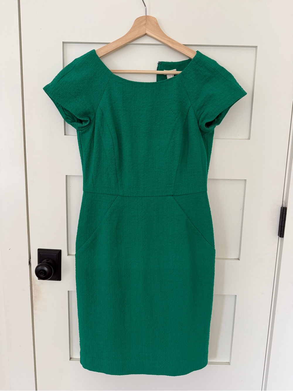 J. Crew Emerald Green Cap-Sleeve Sheath Dress